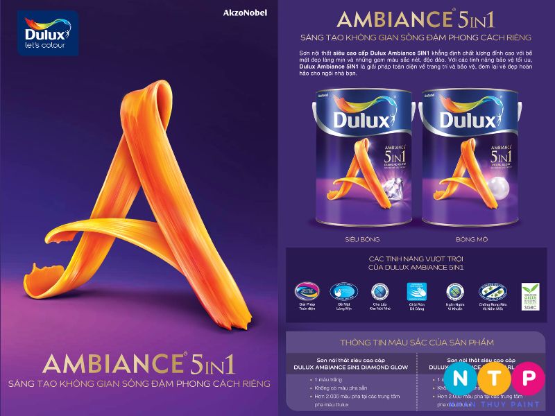 bảng màu sơn dulux 5in1